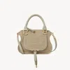 Chloé Small Marcie Bag In Raffia-effect Fibers Beige Size Onesize 69% Cotton, 31% Polyamide, Calf-skin Lea