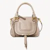 Chloé Petit Sac Marcie En Cuir Brillant Femme Beige Taille Onesize 100% Cuir De Veau In Beige