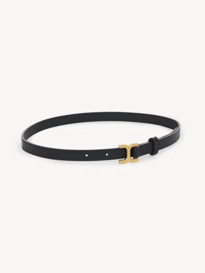 Chloé Ceinture Fine Marcie Femme Noir Taille M 100% Cuir De Veau In Black