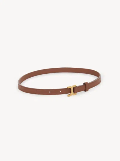 Chloé Ceinture Fine Marcie Femme Brun Taille L 100% Cuir De Veau