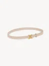 Chloé Marcie Grained Leather Skinny Belt In Pink