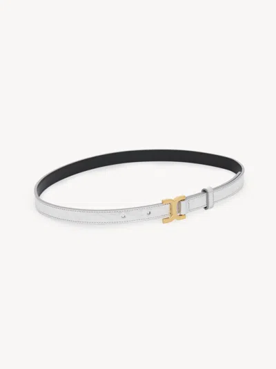 Chloé Marcie Belt Silver Size L 100% Calf-skin Leather In Argent