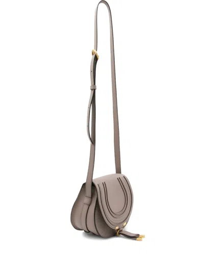 Chloé Small Marcie Curved Cross Body Bag In Purple