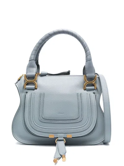Chloé Marcie Small Tote Bag In Clear Blue
