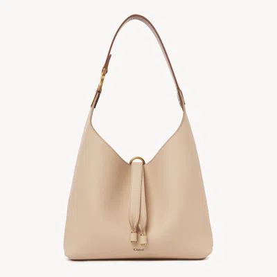 Chloé Petit Sac Hobo Marcie En Cuir Grainé Femme Rose Taille Onesize 100% Cuir De Veau In Pink