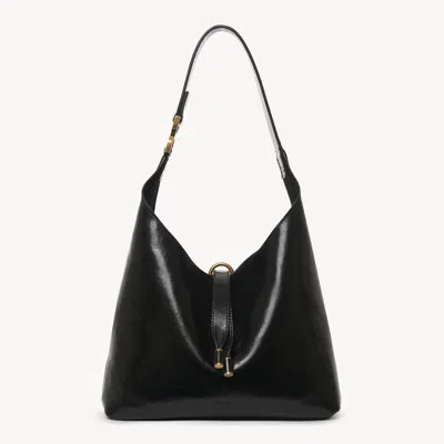 Chloé Petit Sac Hobo Marcie En Cuir Brillant Femme Noir Taille Onesize 100% Cuir De Veau In Black