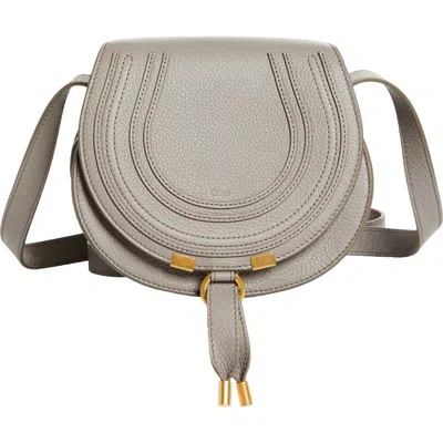 Chloé Small Marcie Leather Crossbody Bag In Gray