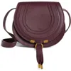 Chloé Marcie Small Crossbody Bag In Grained Calfskin In Dimness Purple