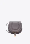 Chloé Marcie Mini Textured-leather Shoulder Bag In Gray