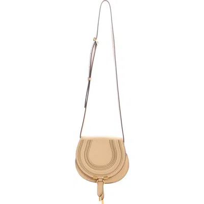 Chloé Small Marcie Leather Crossbody Bag In Neutral