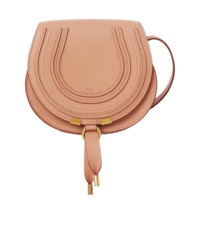 Chloé Small Marcie Leather Crossbody Bag In Neutral