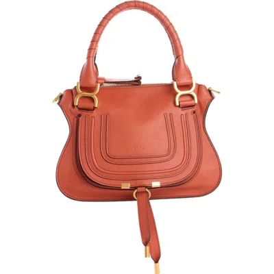 Chloé Small Marcie Leather Satchel In Brown