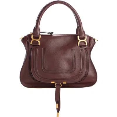 Chloé Small Marcie Leather Satchel In Brown