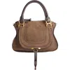 Chloé Small Marcie Leather Satchel In Flannel Grey 036