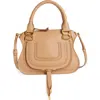 Chloé Marcie Small Satchel Bag In Grained Calfskin In Light Tan