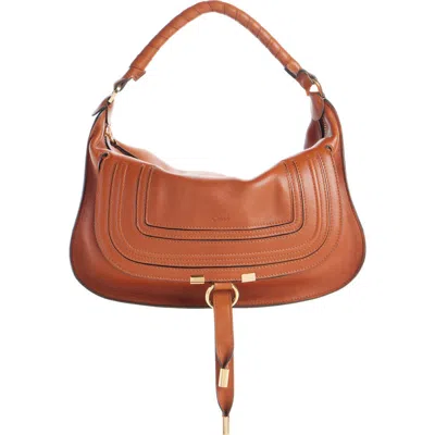 Chloé Small Marcie Leather Shoulder Bag In Brown