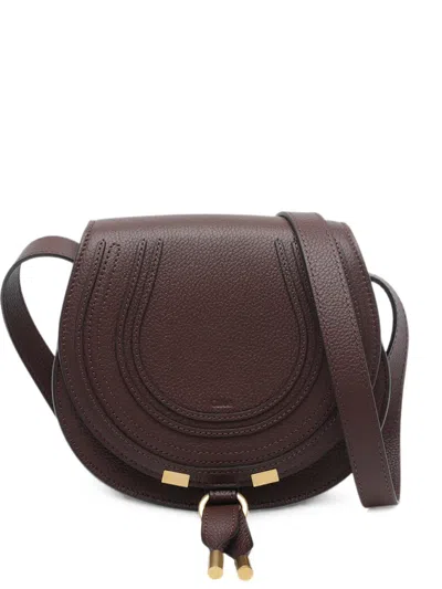 Chloé Small Marcie Leather Shoulder Bag In Brown