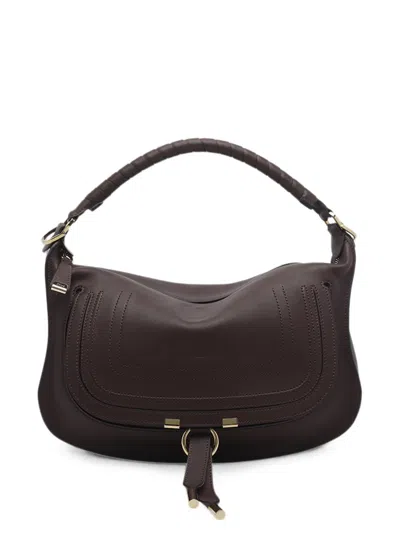 Chloé Small Marcie Leather Shoulder Bag In Orange