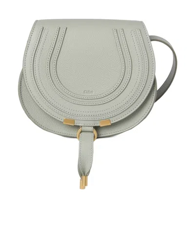 Chloé Marcie Foldover Small Shoulder Bag In Gray