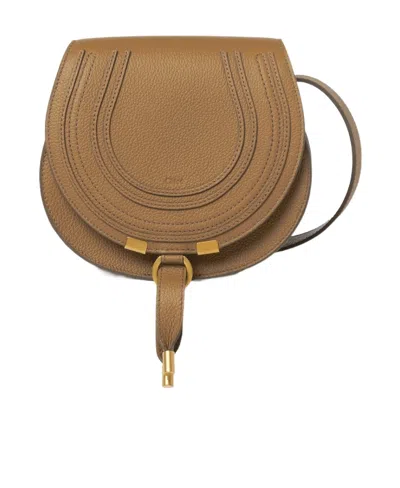 Chloé Tan Small Marcie Saddle Bag In Green