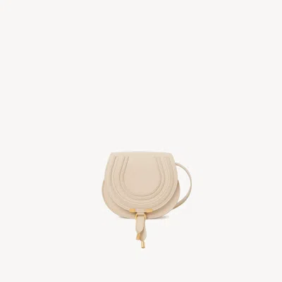Chloé Small Marcie Saddle Bag In Grained Leather In Brown