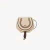 Chloé Small Marcie Saddle Bag In Raffia-effect Fibres Beige Size Onesize 69% Cotton, 31% Polyamide, Calf-s In Beige