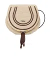 Chloé Small Saddle Marcie Bag In Raffia Effect In Nude