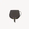 Chloé Small Marcie Saddle Bag In Suede Leather Grey Size Onesize 100% Calf-skin Leather In Gray