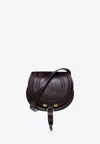Chloé Burgundy Small Marcie Saddle Bag In Bordeaux