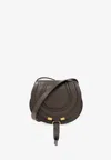 Chloé Mercie Small Shoulder Bag In Viola Leather In Green