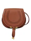 Chloé Small Marcie Saddle In Grained Leather Bags In Brown