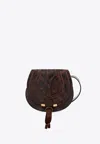 Chloé Small Marcie Saddle Python-embossed Crossbody Bag