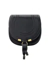 Chloé Chloe Small Marcie Grained Calfskin Saddle Bag In Black In Black