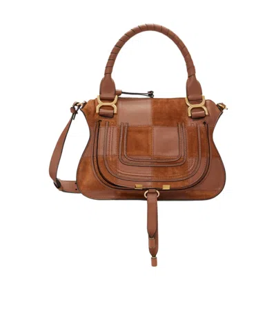 Chloé Small Marcie Shoulder Bag In Brown