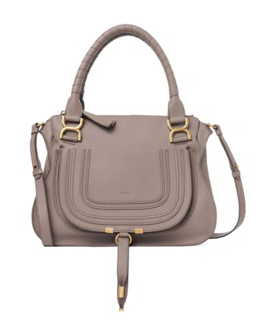 Chloé Small Marcie Shoulder Bag In White