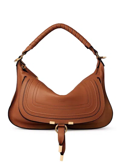 Chloé Small Marcie Shoulder Bag In Clay Brown Soft Leather