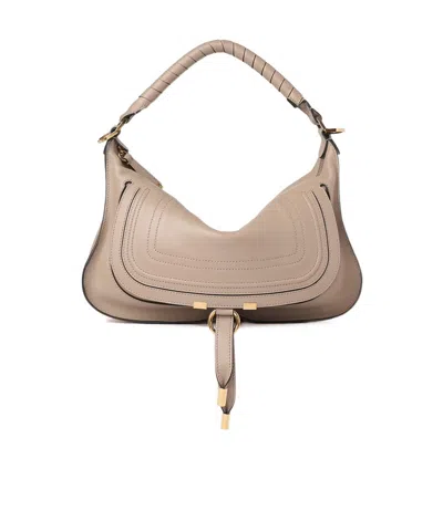 Chloé Small Marcie Shoulder Bag In Soft Leather In Neutral