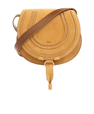 Chloé Small Marcie Suede Crossbody Bag In Brown