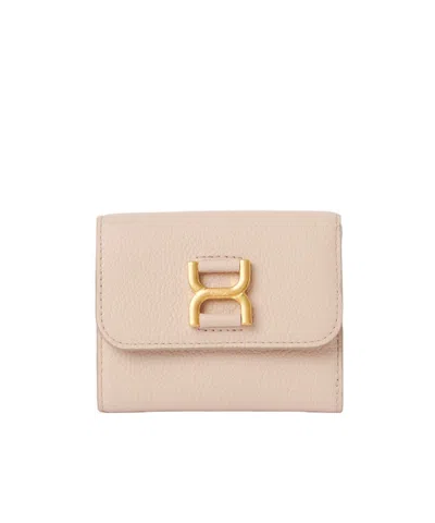 Chloé Small Marcie Three-fold Wallet In Nude