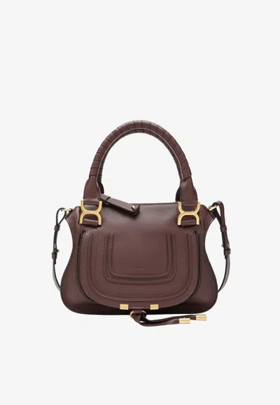 Chloé Chloe Marcie Grained Leather Shoulder Bag In Brown