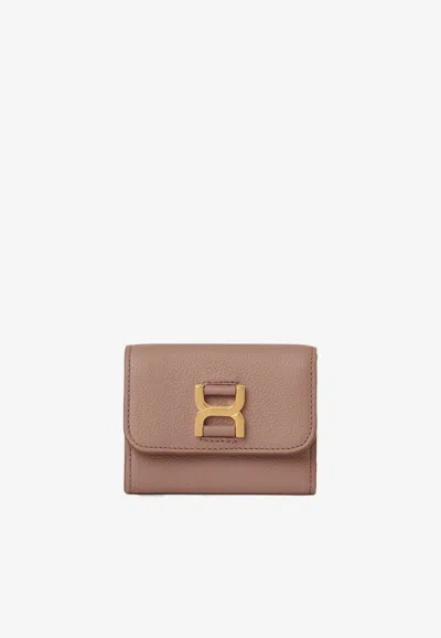 Chloé Small Marcie Tri-fold Wallet In Beige