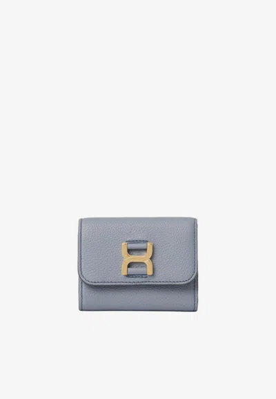 Chloé Small Marcie Tri-fold Wallet In Blue