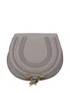 Chloé Small Marcie U-shaped Flap Shoulder Bag In Gray