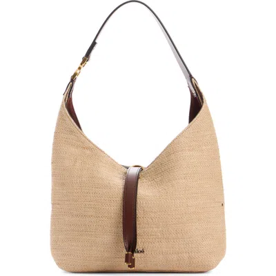 Chloé Small Marcie Woven Hobo Bag In Hot Sand