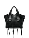 Chloé Small Mony Leather Tote Bag In Black