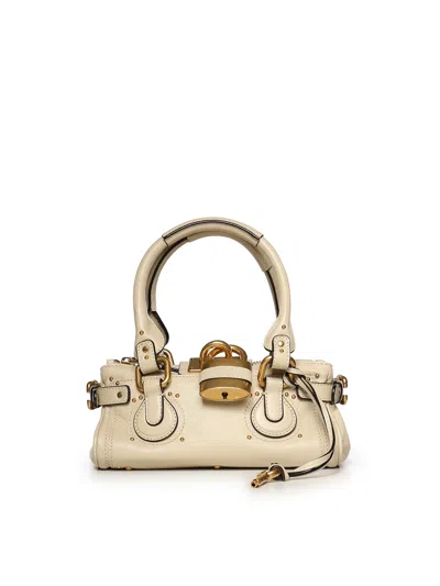 Chloé Small Paddington Bag In Grained Leather In Gray