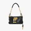 Chloé Small Paddington Chain Bag In Grained Leather Black Size Onesize 100% Bubalus Bubalis, Farmed, Coo I In Black