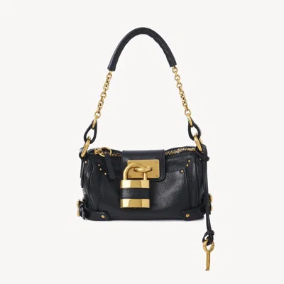 Chloé Small Paddington Chain Bag In Grained Leather Black Size Onesize 100% Bubalus Bubalis, Farmed, Coo I