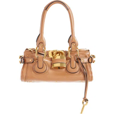 Chloé Small Paddington Leather Satchel In Brown