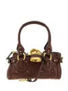Chloé Paddington Brown Shoulder Bag With Oversized Padlock And C-shaped Buckles In Grainy Leather Woman In Brown